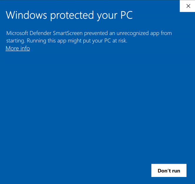 Notifica SmartScreen di Windows Notifica SmartScreen