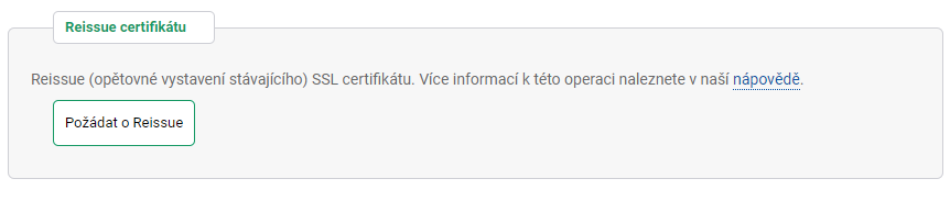 REISSUE certificato SSL